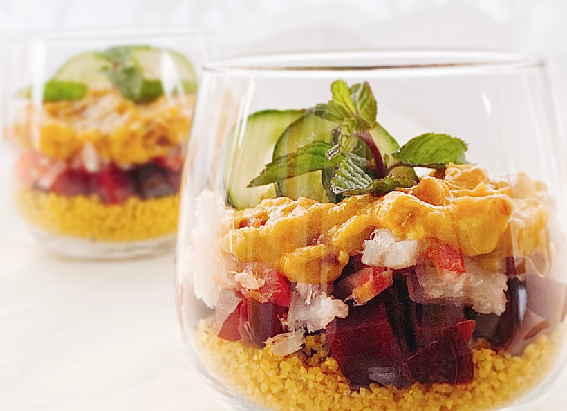 Notre verrine avocat curcuma fonio